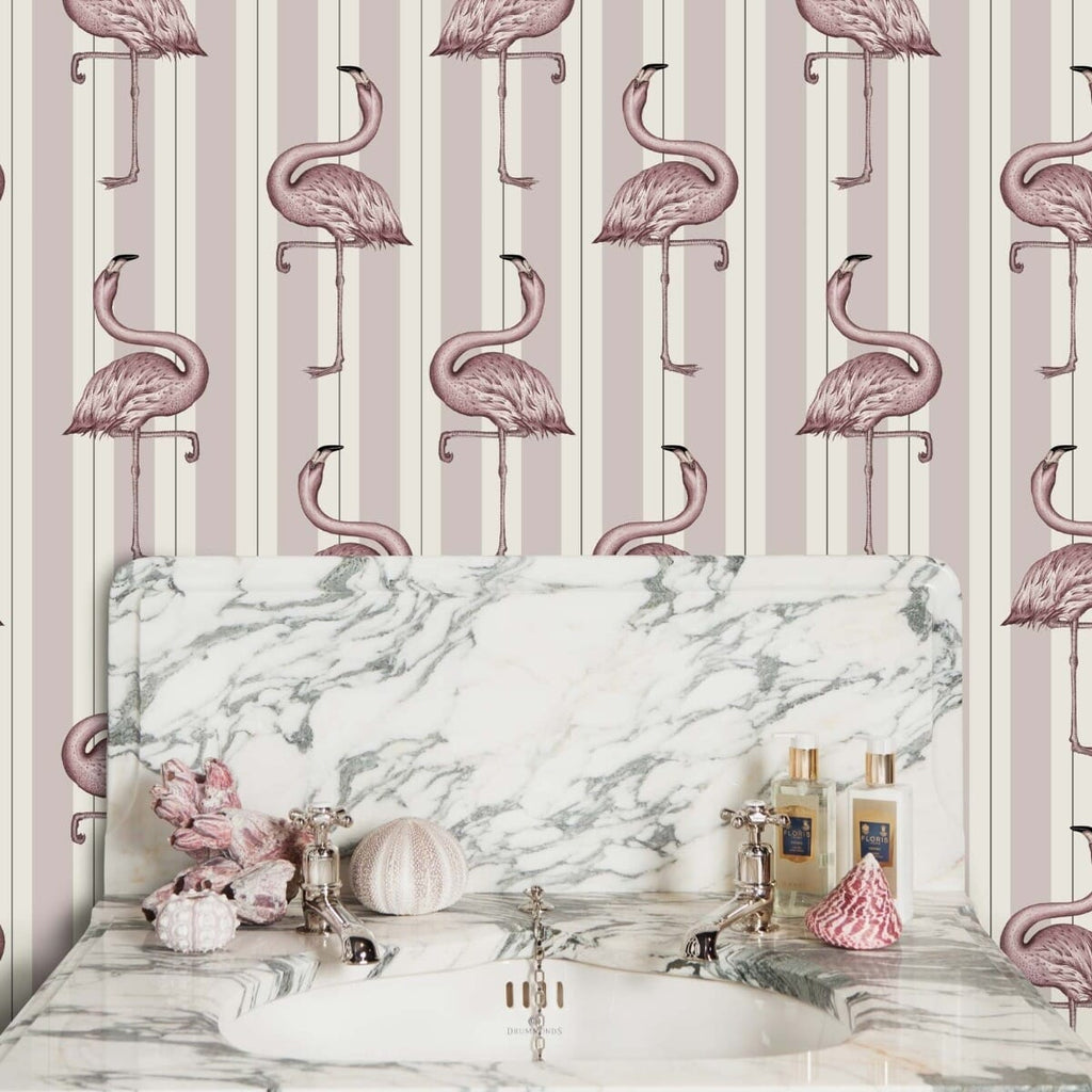 FLAMBOYANCE Wallpaper - Off White & Macaroon Pink