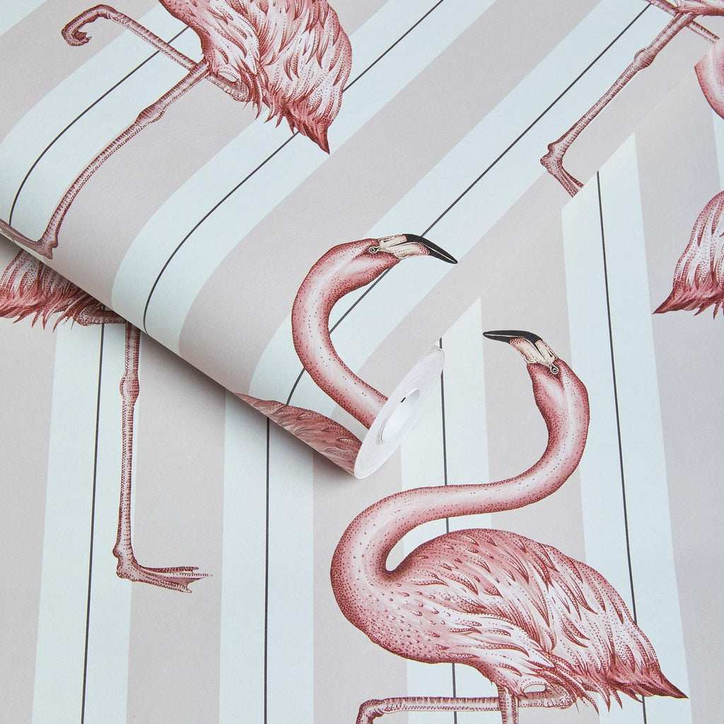 FLAMBOYANCE Wallpaper - Off White & Macaroon Pink