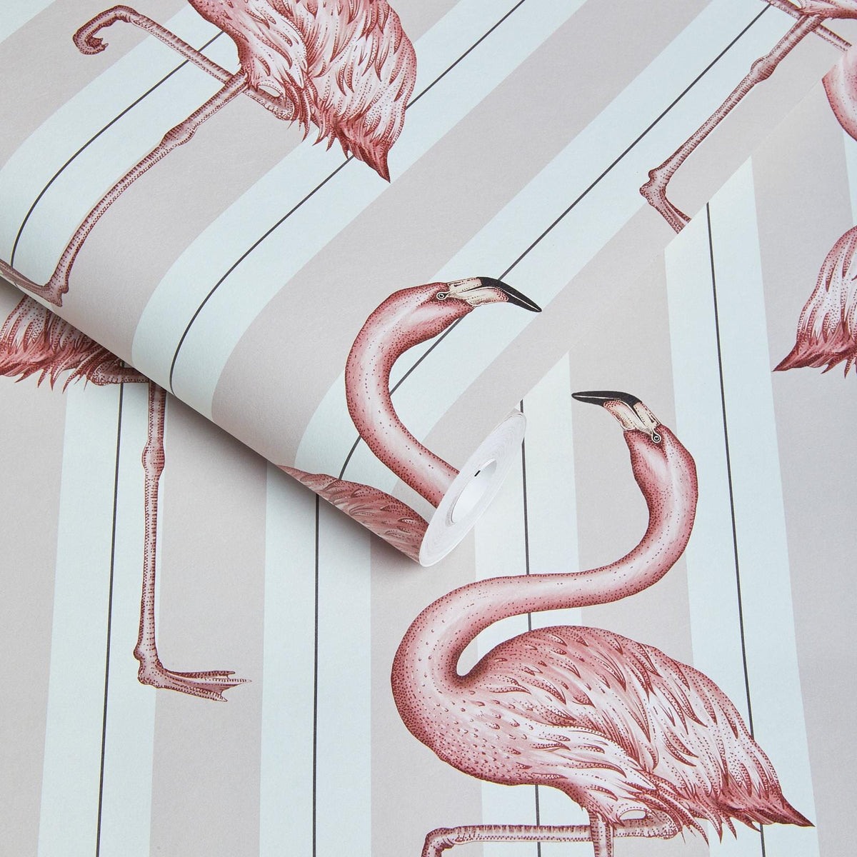 FLAMBOYANCE Wallpaper - Off White & Macaroon Pink