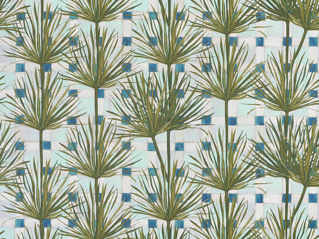 Patio exotique wallpaper in Aqua