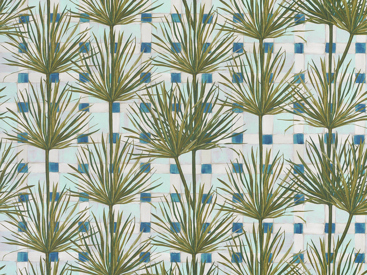 Patio exotique wallpaper in Aqua