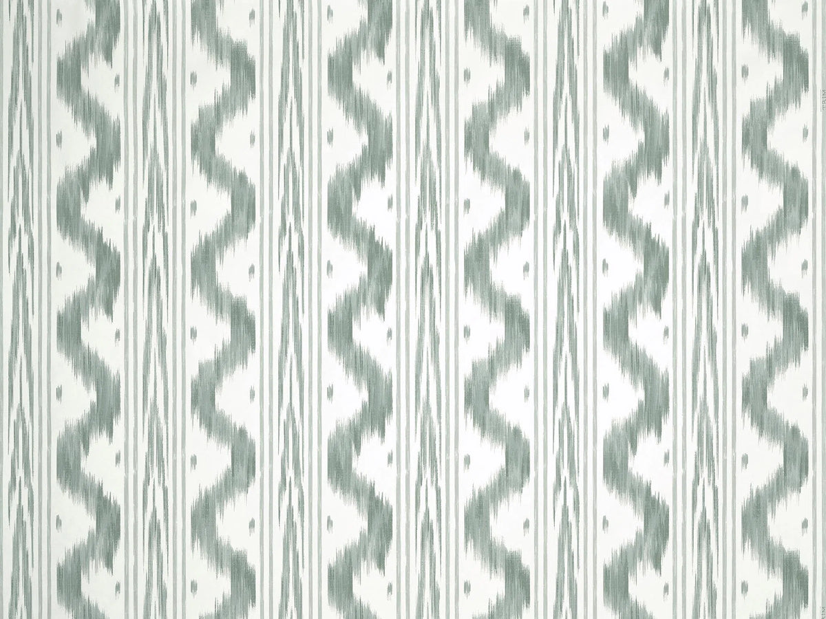 Toile de nantes intisse wallpaper in Celadon