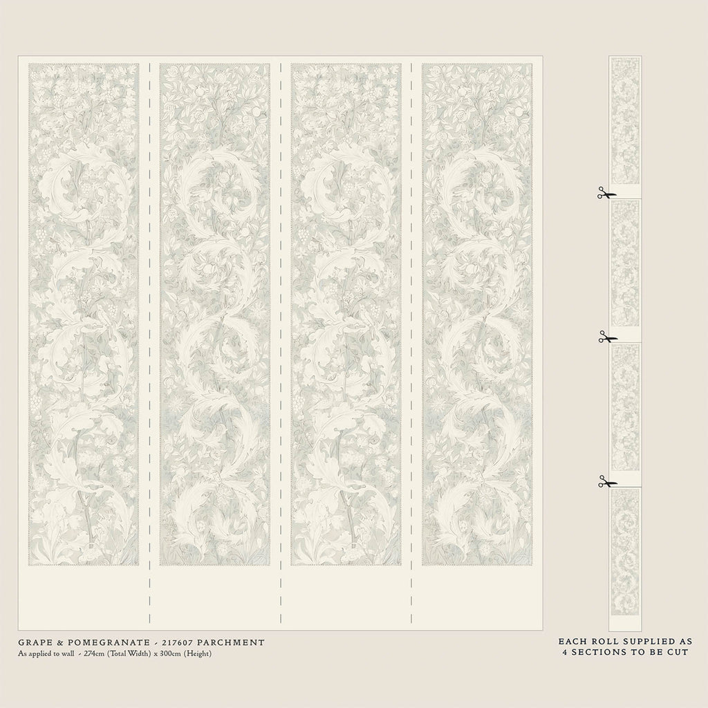 Grape & Pomegranate in Parchment by Morris & Co.