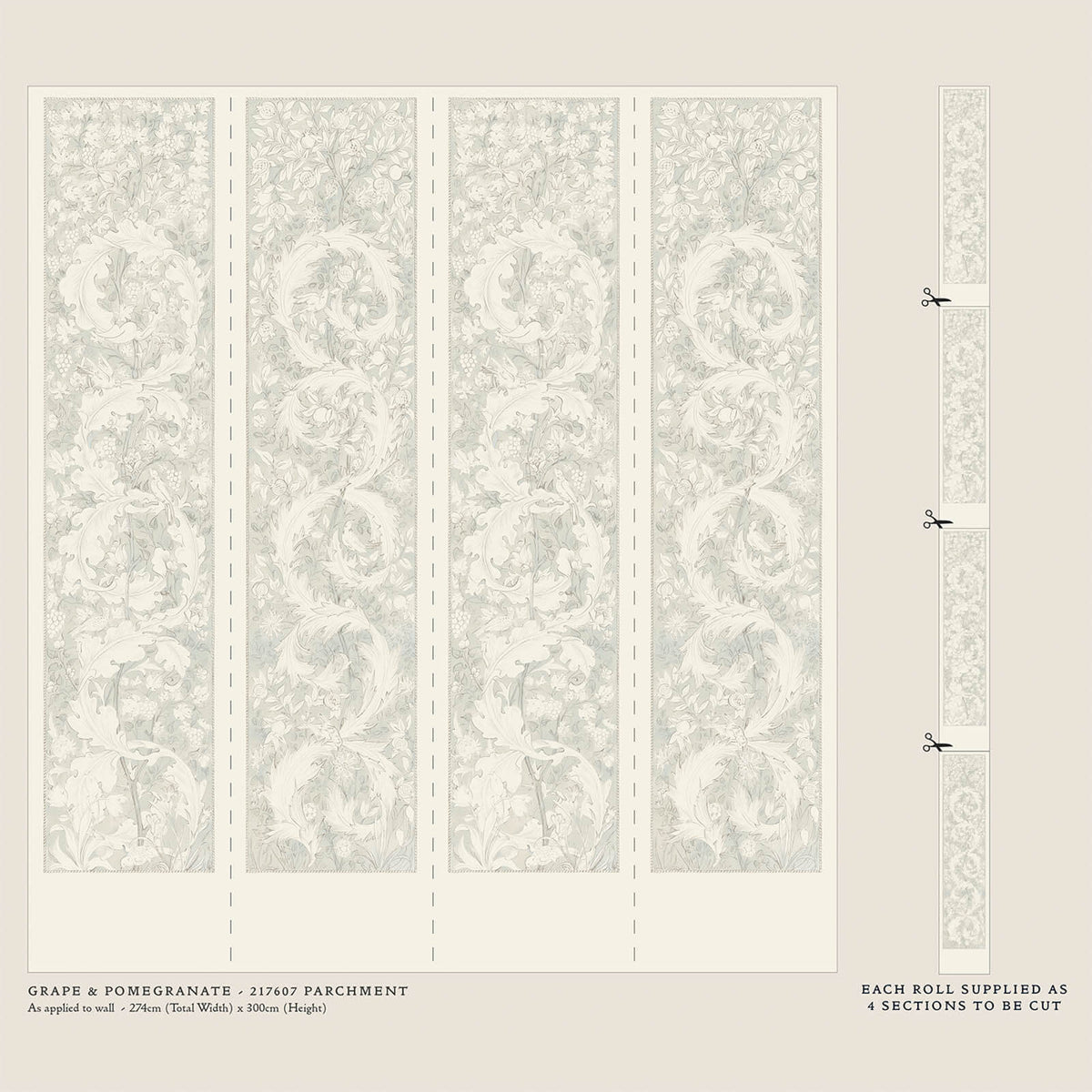 Grape & Pomegranate in Parchment by Morris & Co.