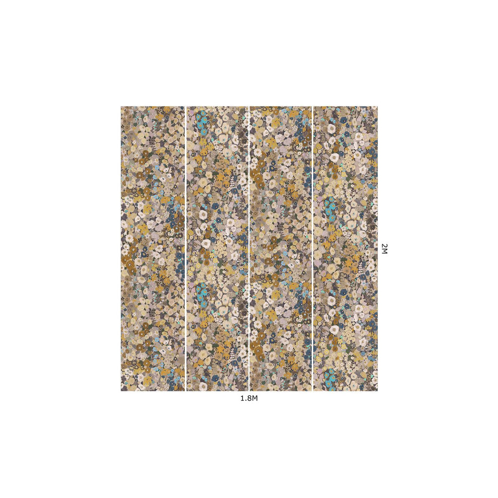 HOLLYHOCKS Wallpaper - Flax