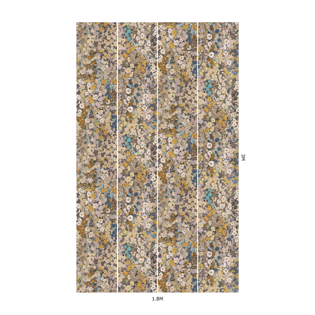 HOLLYHOCKS Wallpaper - Flax