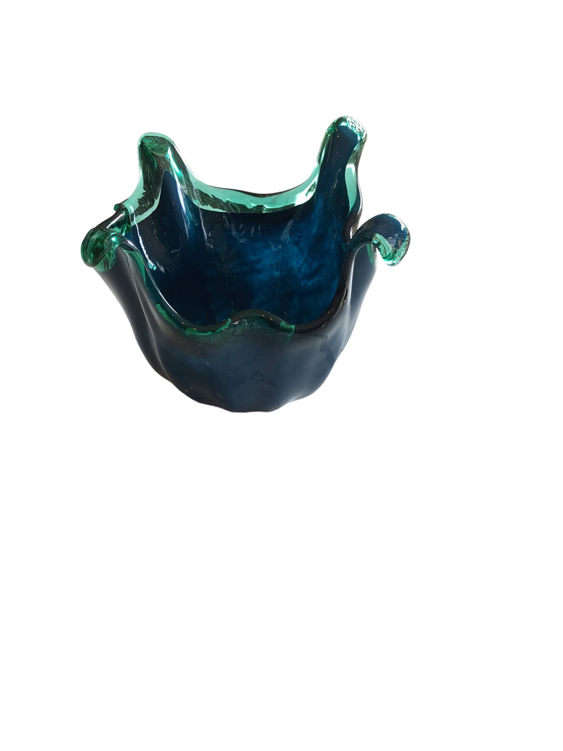 blue and green murano bowl