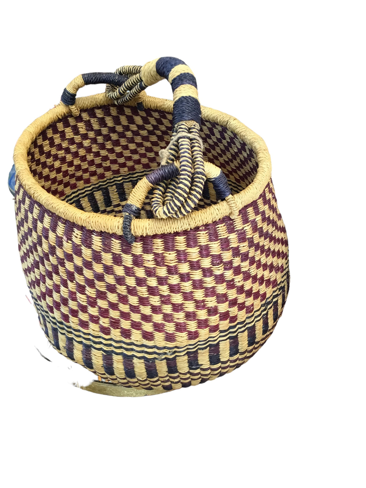 woven basket with handles
