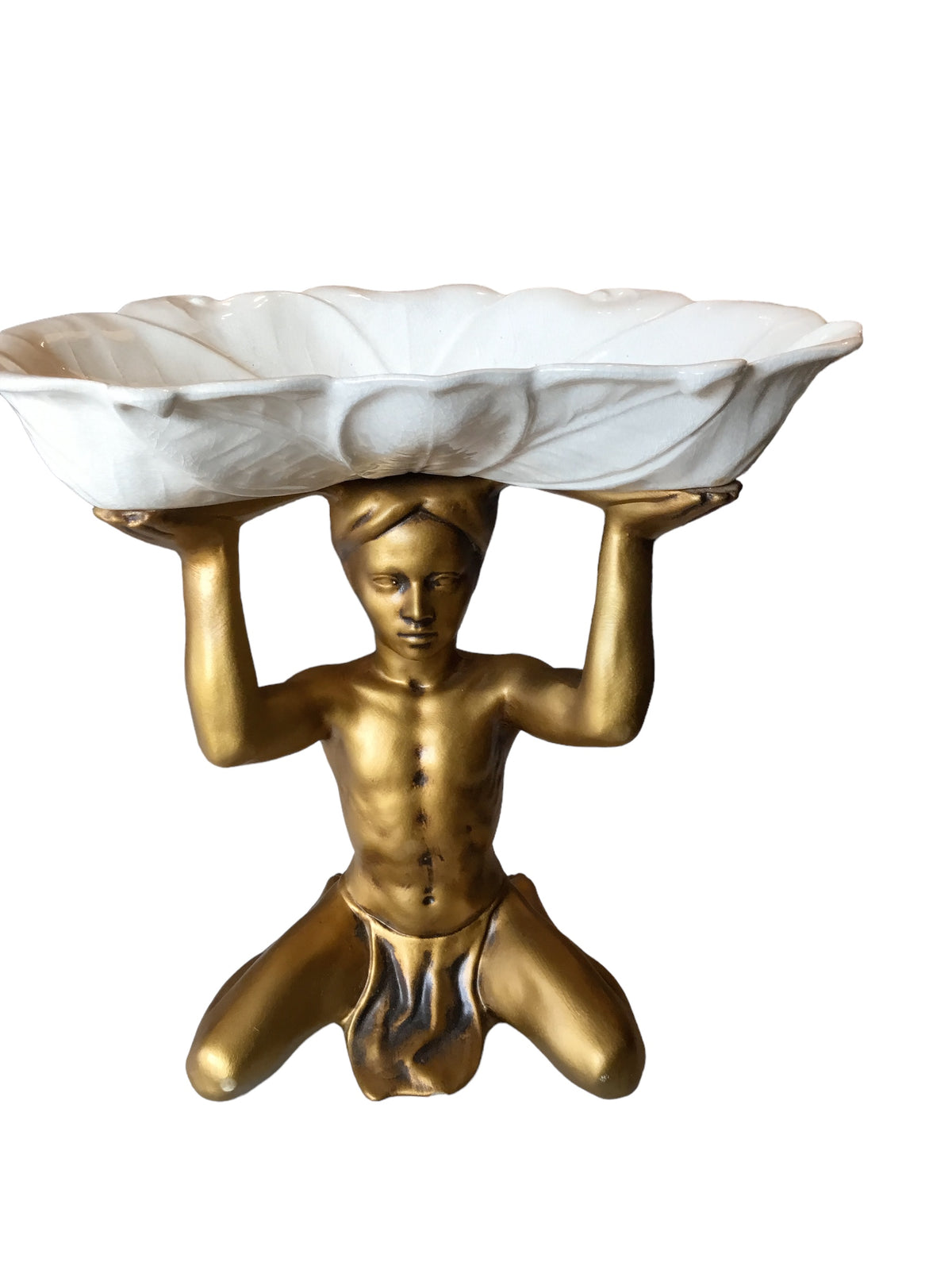 man holding white bowl