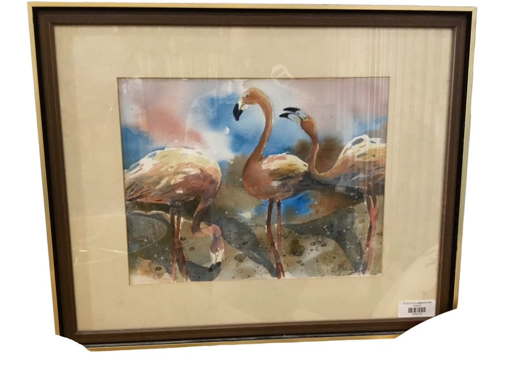 flock of flamingos art
