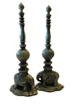 pair brass elephant with faux finish