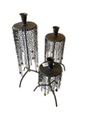 metal and chains taper holder set