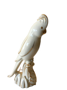 Ceramic Cockatoo with Gold Accents