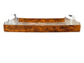 lucite with faux wood grain tray