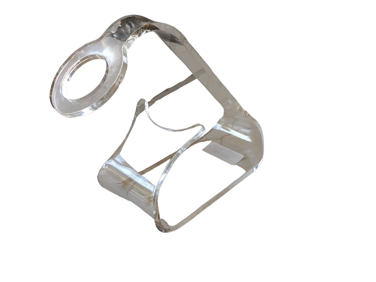 lucite wine bottle holder