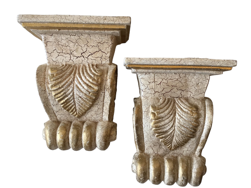 pair of crackle finish wall sconces