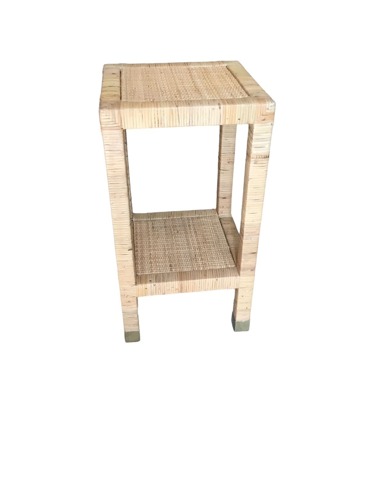 rattan square side table