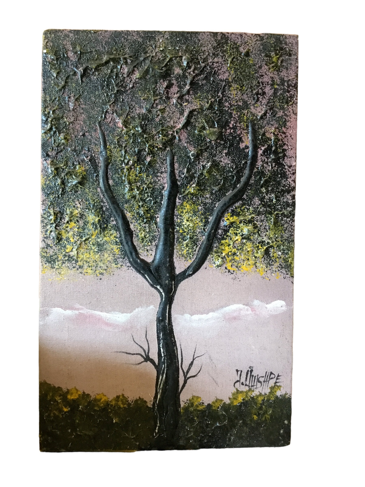 handpainted art - black tree