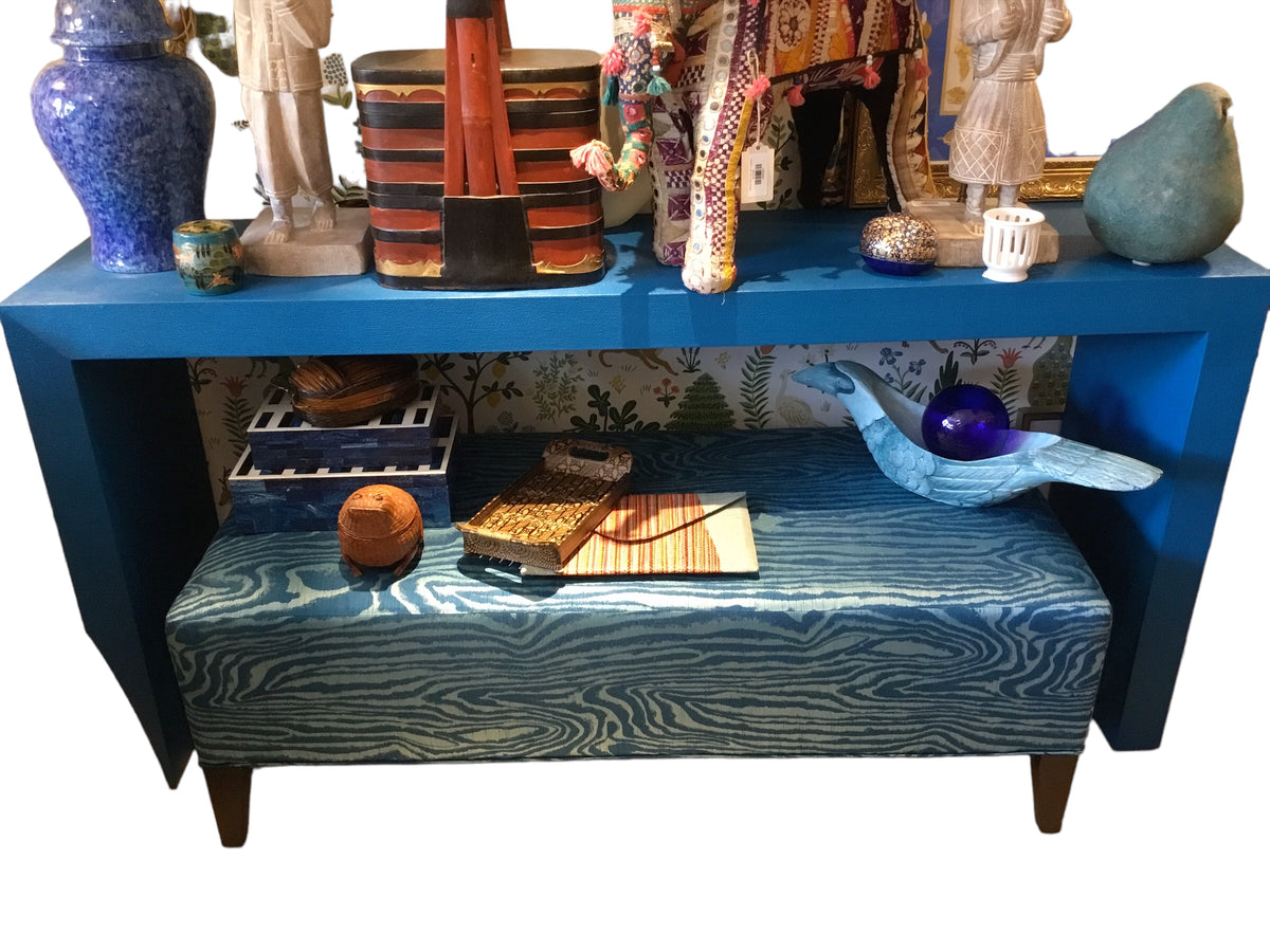 blue console table