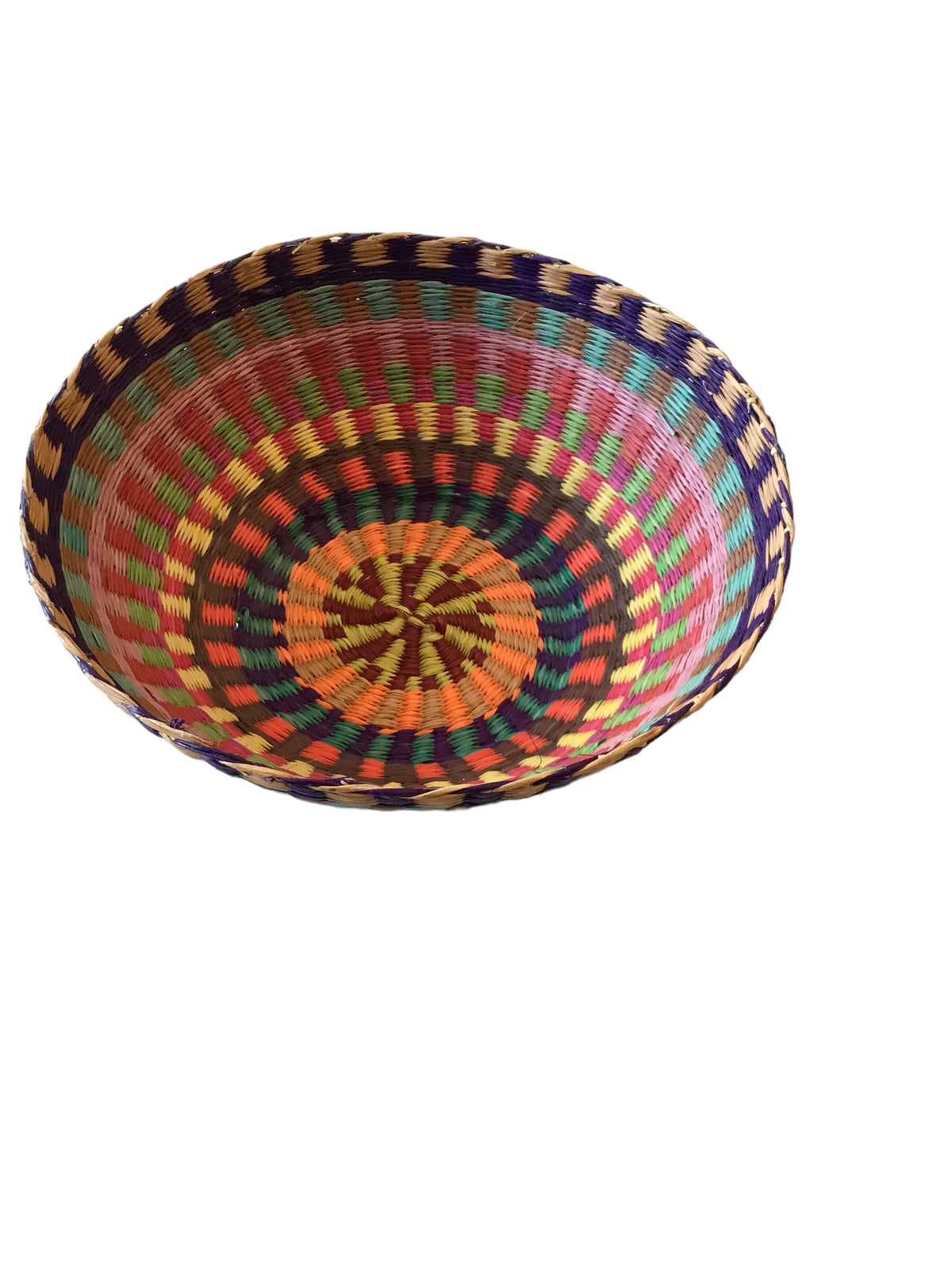 multi color straw bowl