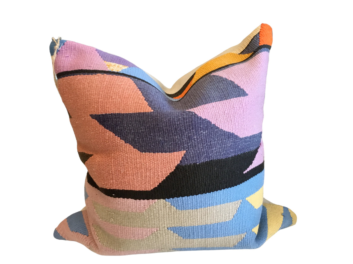 one of a kind - pink, navy, and grey abstract