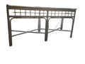 white vintage rattan console table