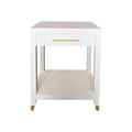 hand-wrapped white rafia side table