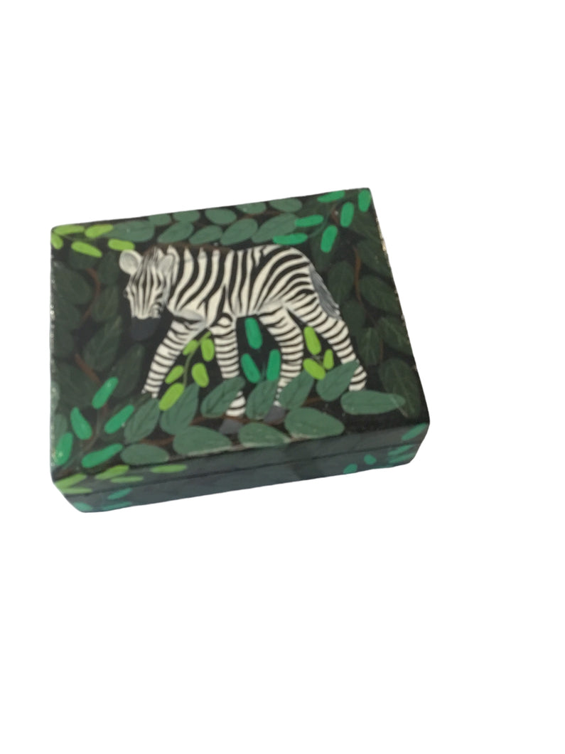 PAINTED LAQURED ZEBRA BOX