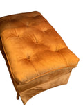 orange velvet ottoman