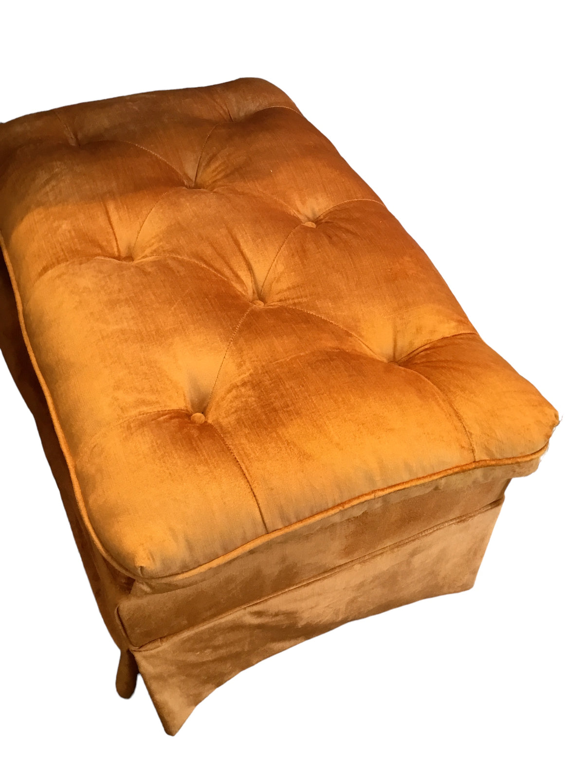 orange velvet ottoman