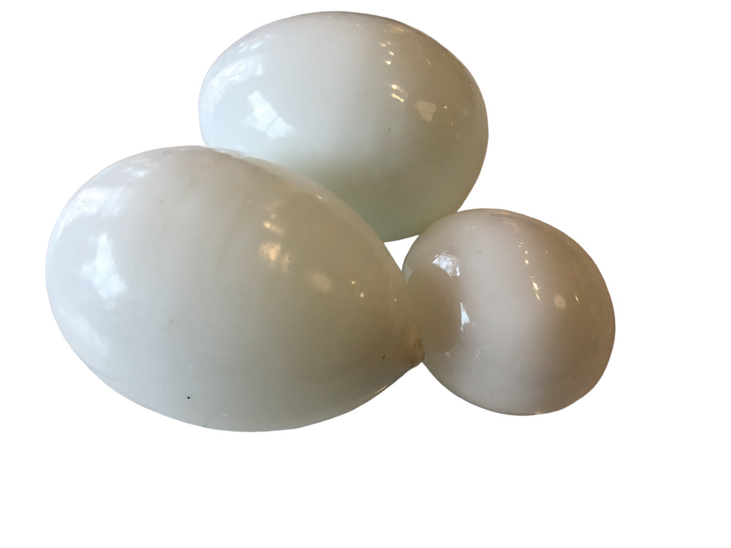 antique milk glass eggs set of 3