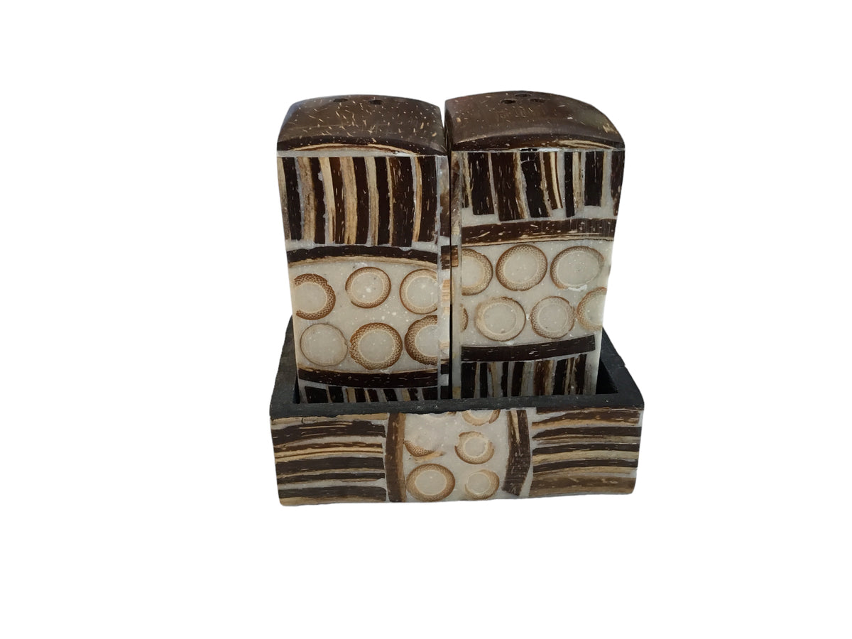 coconut shell salt & pepper shaker