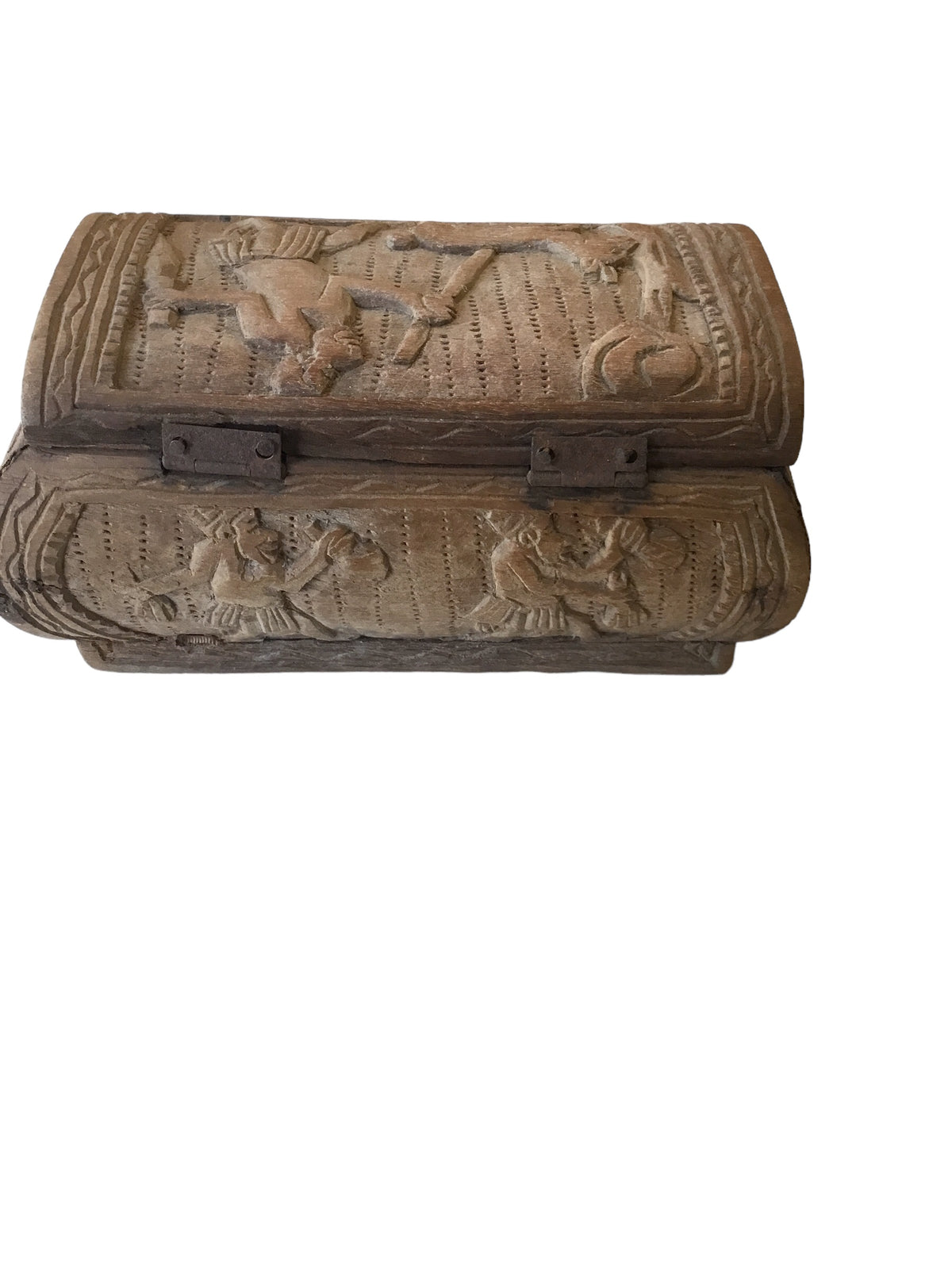 ethnic hand carved wood box with lid