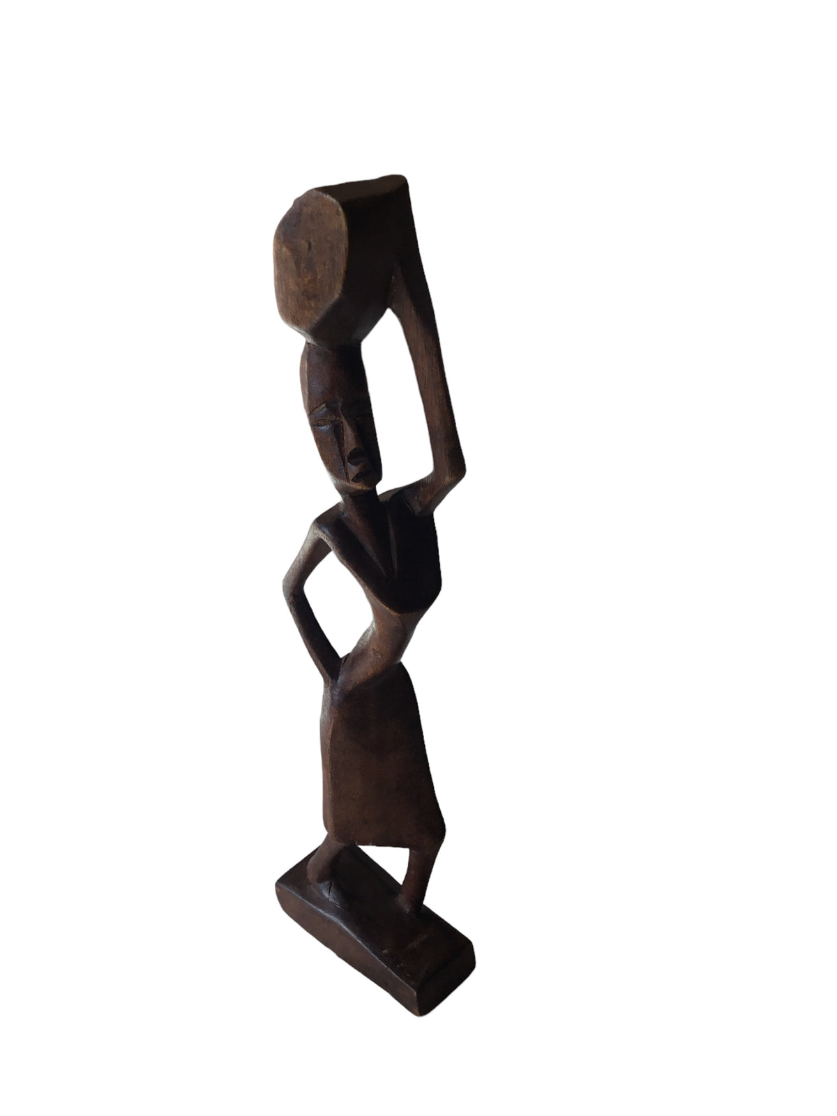 hand carved wood lady