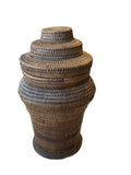 rattan woven jar with lid