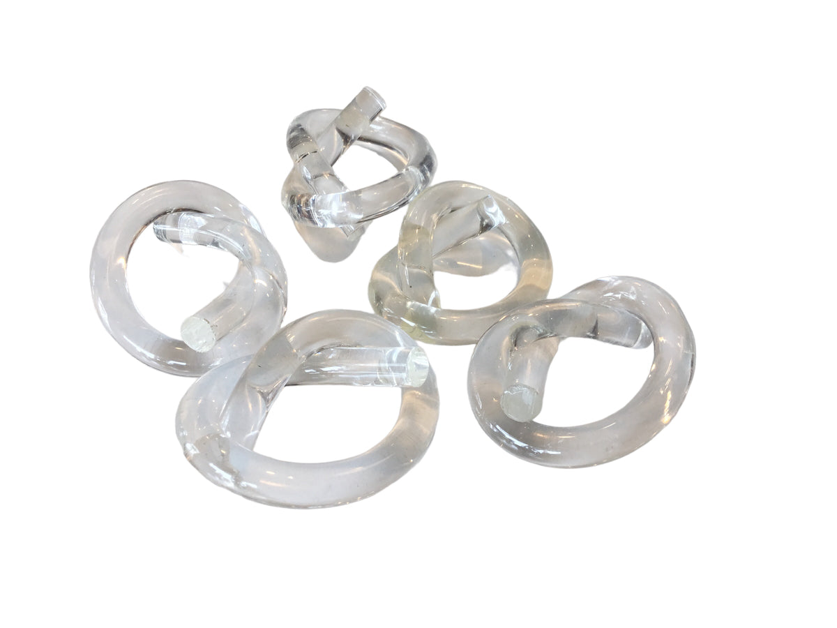 set of lucite pretzel napkin rings