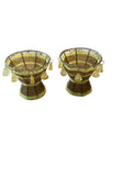 pair of beaded tealight holder