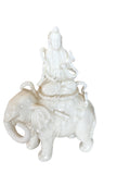 guan yin ridiiing white elephant