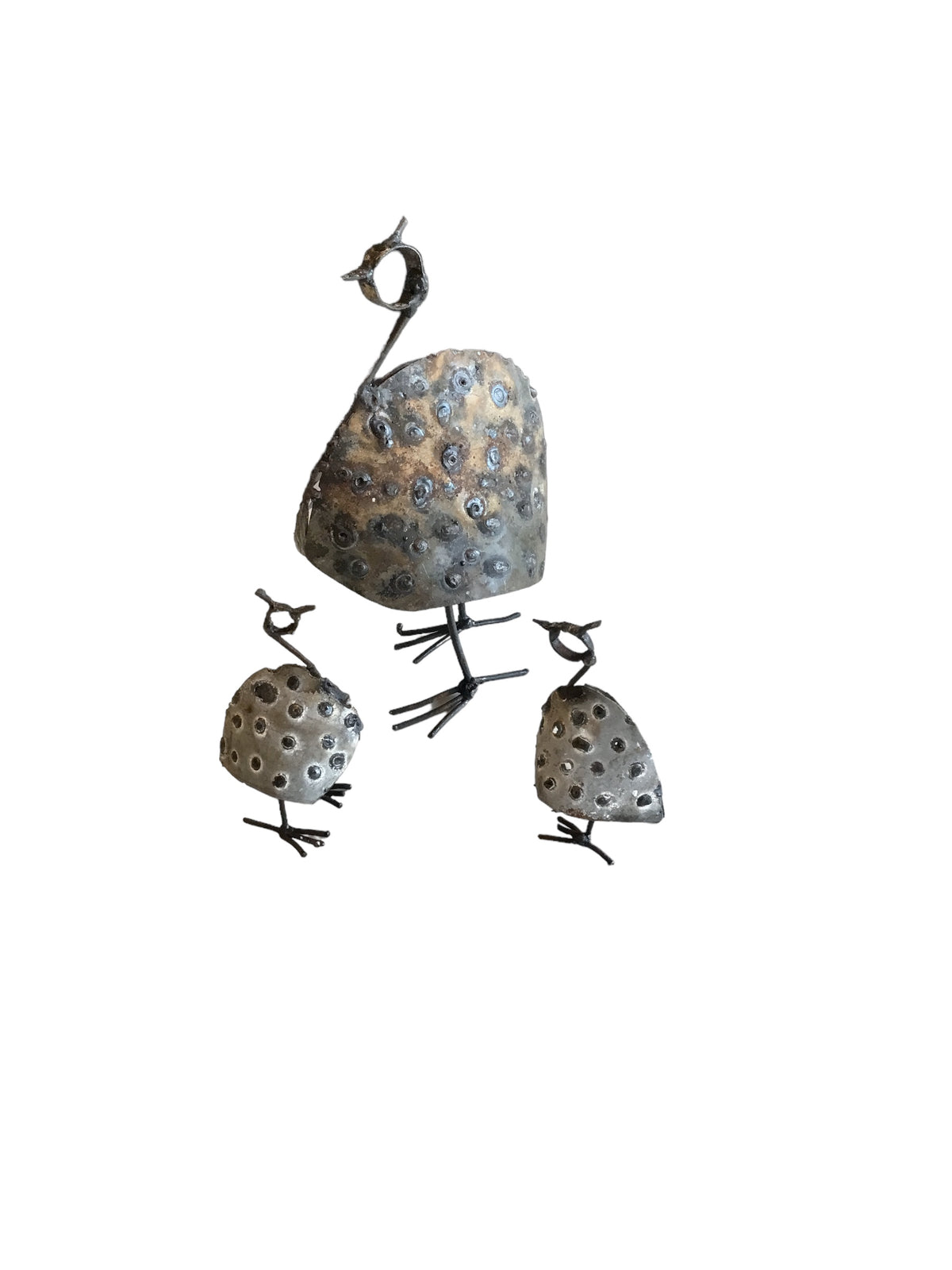 metal guineafowls set of 3