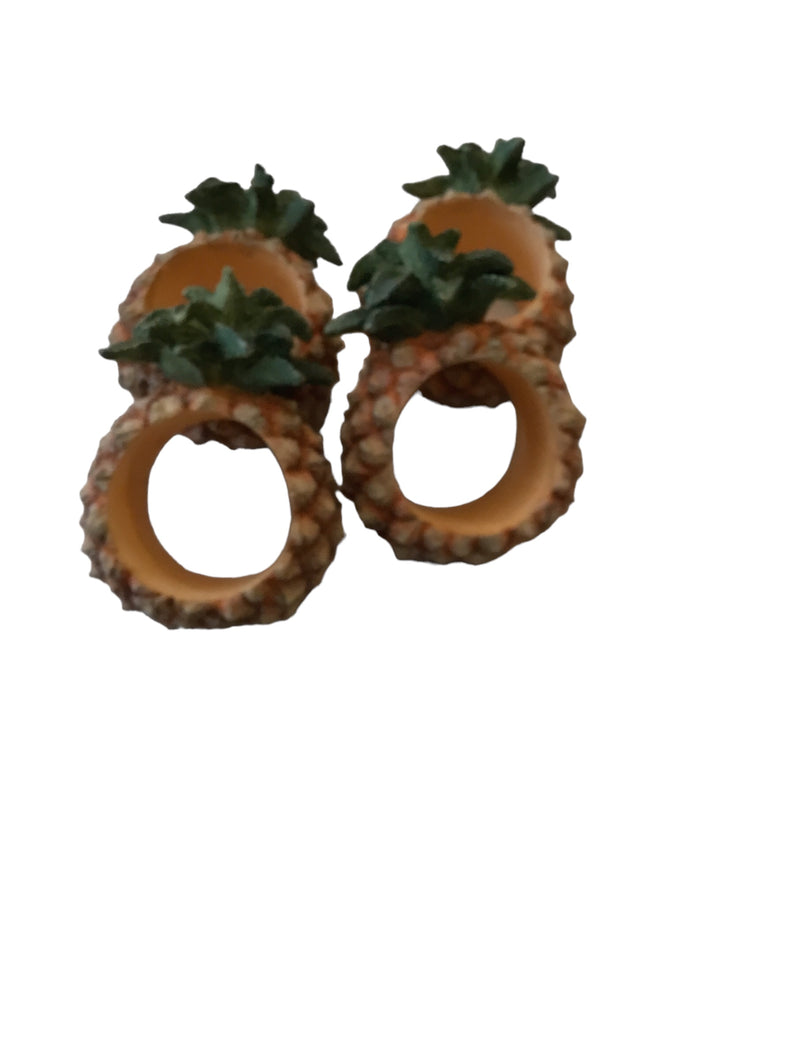 PINEAPPLE NAPKIN RINGS S/6