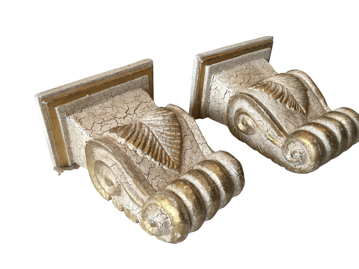 pair of crackle finish wall sconces