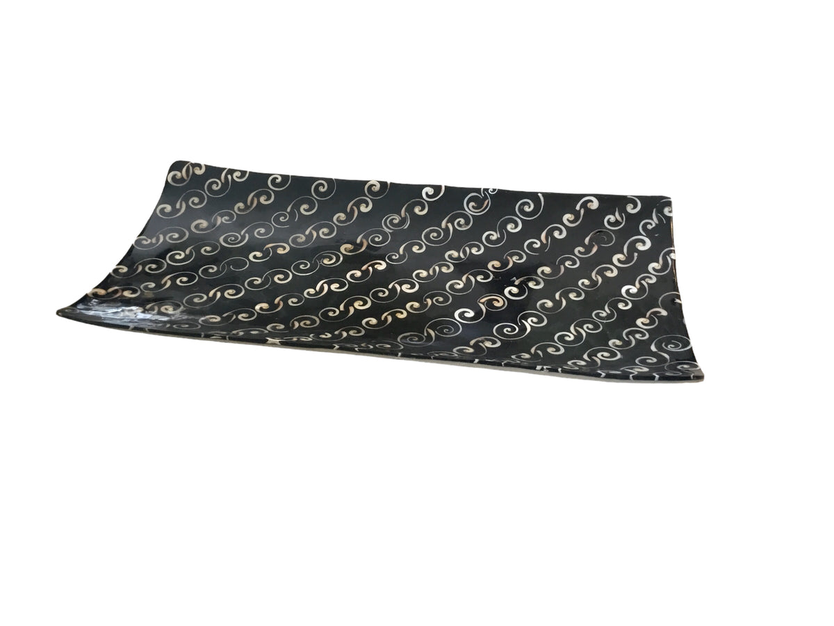 back tray with white swirls