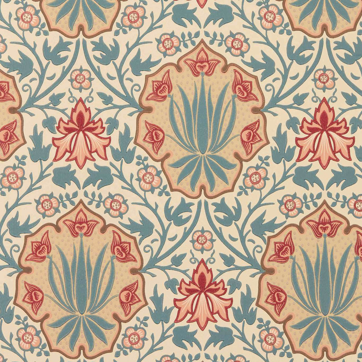 Iris & Rose in Indigo/Crimson by Morris & Co.