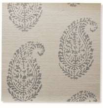 Load image into Gallery viewer, Kashmir Paisley Grasscloth Wallpaper by Peter Dunham - Ivory/Slate