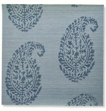 Load image into Gallery viewer, Kashmir Paisley Grasscloth Wallpaper by Peter Dunham - Sky/Red