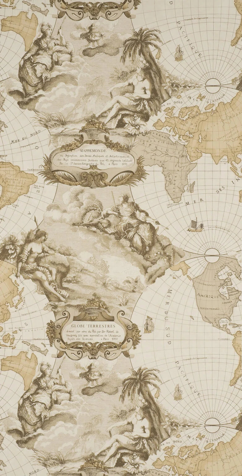 Planisphere wallpaper in Nutmeg