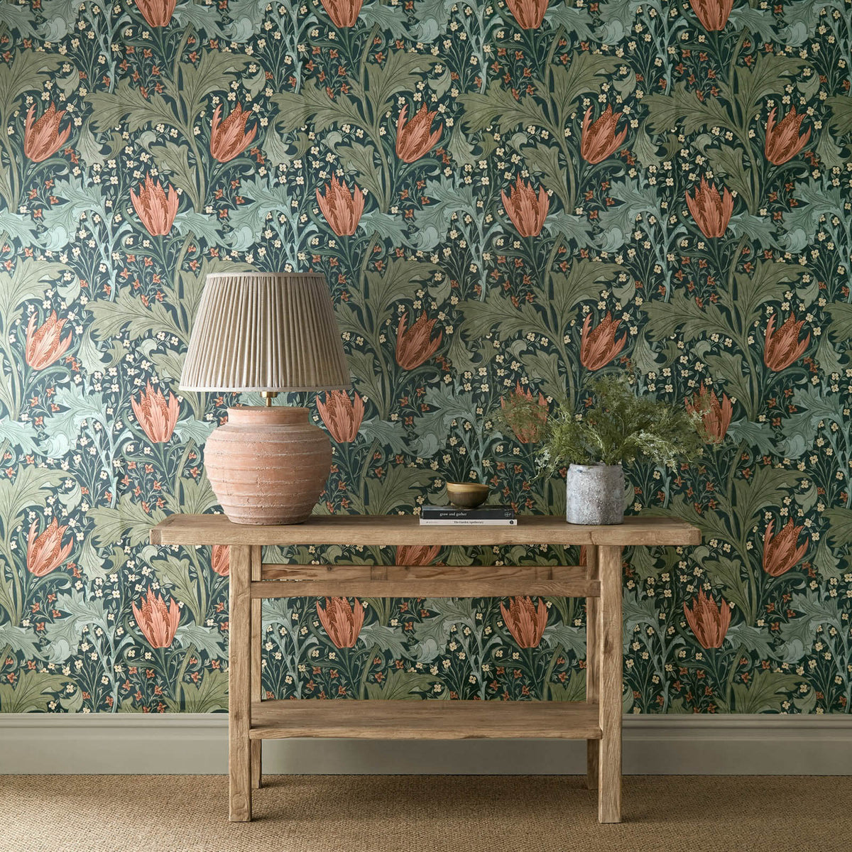 Lent Lily in Indigo/Madder by Morris & Co.