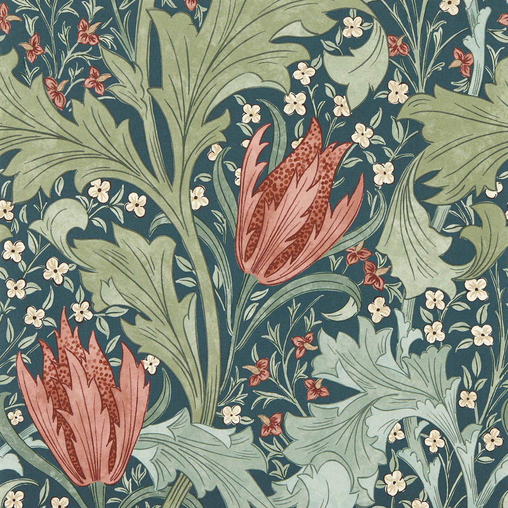 Lent Lily in Indigo/Madder by Morris & Co.