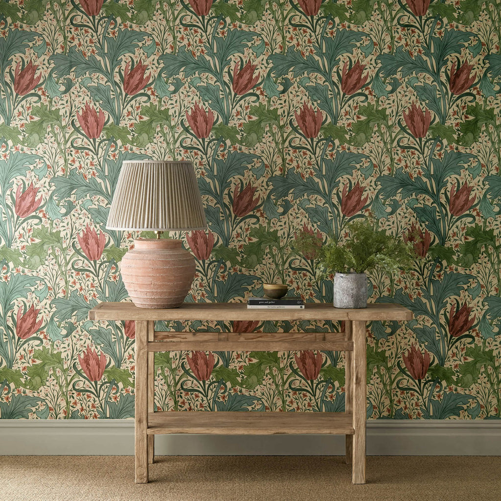Lent Lily in Plum/Bayleaf by Morris & Co.