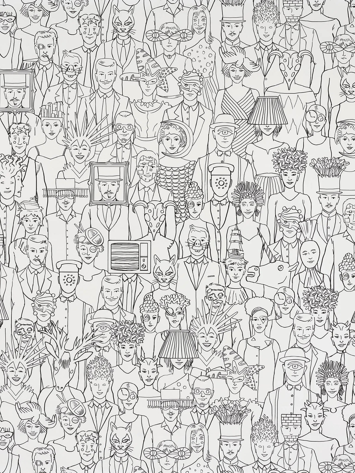 Surrealist ball wallpaper in Croquis
